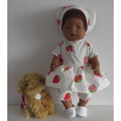hippejurk set aardbeien baby born 43cm