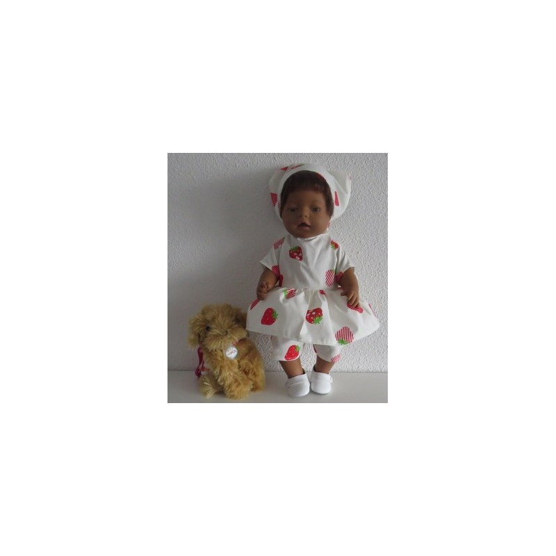 hippejurk set aardbeien baby born 43cm
