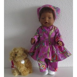 hippejurk set gekleurd baby born 43cm