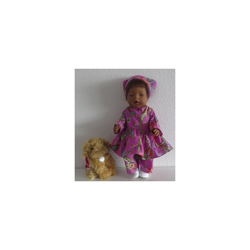 hippejurk set gekleurd baby born 43cm