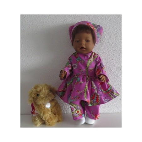 hippejurk set gekleurd baby born 43cm
