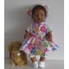 hippejurk set roze bloemen baby born 43cm
