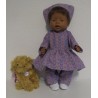 hippejurk set lila met bloemen baby born 43cm