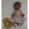 hippejurk set roze hond baby born 43cm
