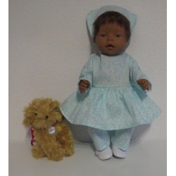 hippejurk set mint bloemen baby born 43cm