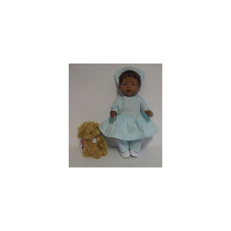 hippejurk set mint bloemen baby born 43cm