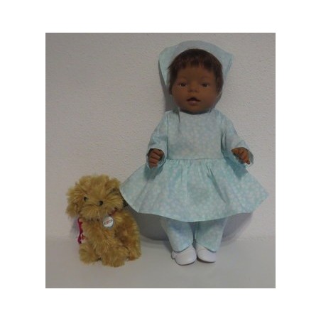 hippejurk set mint bloemen baby born 43cm