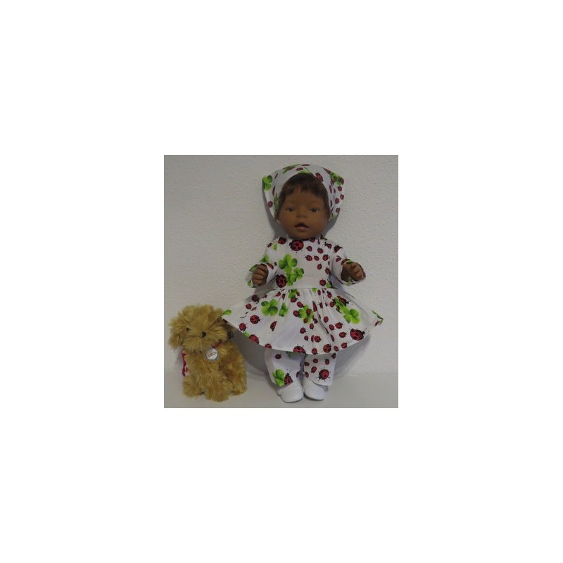 hippejurk set lieveheersbeestjes baby born 43cm