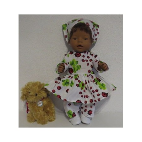 hippejurk set lieveheersbeestjes baby born 43cm
