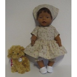 hippejurk set bruin roosjes baby born 43cm