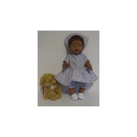 hippejurk set grijs roosjes baby born 43cm