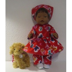 hippejurk set rood vlinders baby born 43cm