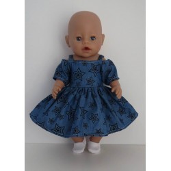 zomersejurk blauw sterren baby born 43cm