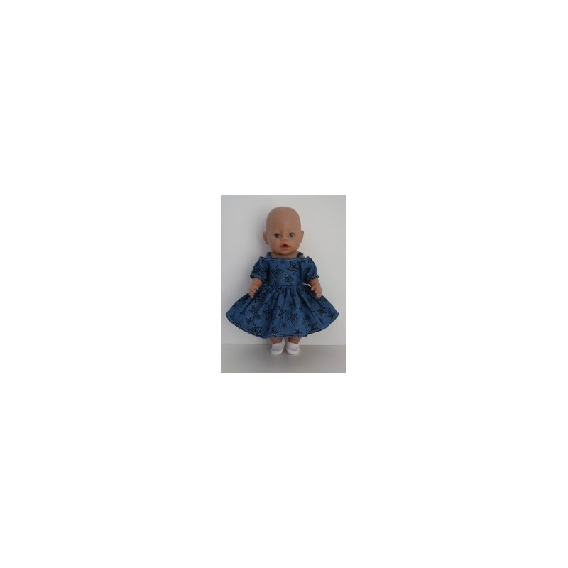 zomersejurk blauw sterren baby born 43cm
