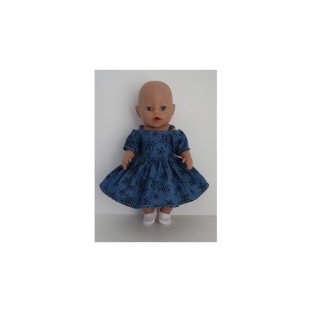 zomersejurk blauw sterren baby born 43cm