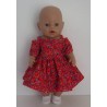 zomersejurk rood bloemetjes baby born 43cm