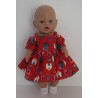 zomersejurk rood vogelhuisjes baby born 43cm