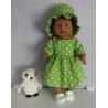 zomersejurk groen polka dots baby born 43cm