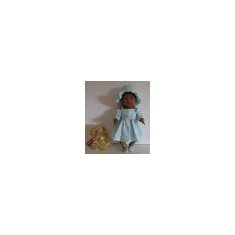 zomersejurk mint bloemen baby born 43cm