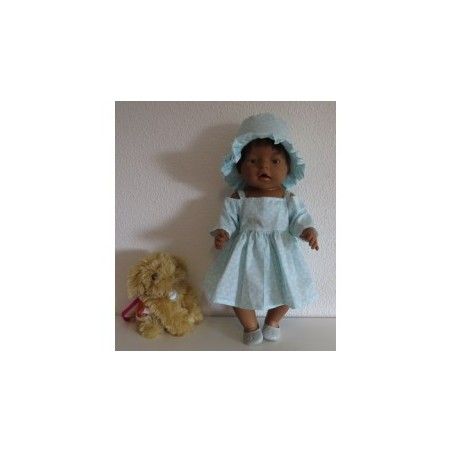 zomersejurk mint bloemen baby born 43cm