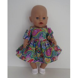 zomersejurk groen retro baby born 43cm