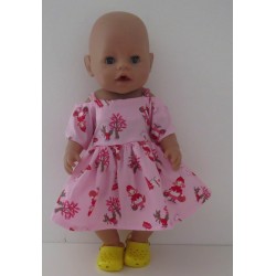 zomersejurk roze roodkapje baby born 43cm