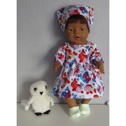 zomersejurk blauw vissen baby born 43cm