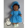 zomersejurk blauw polka dots baby born 43cm