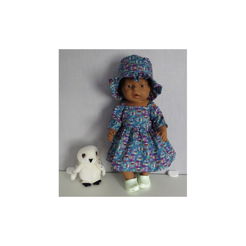 zomersejurk uilen groen baby born 43cm