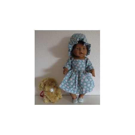 zomersejurk groen bloemen baby born 43cm