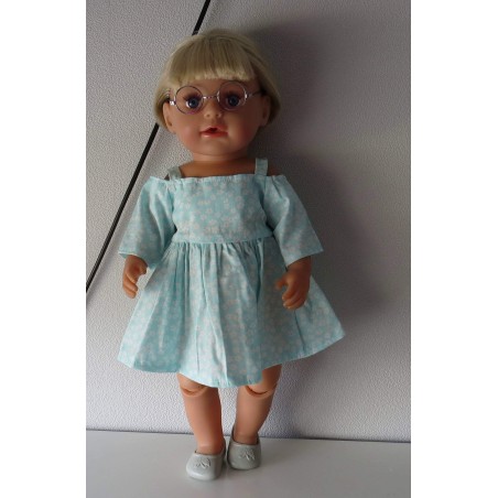 zomersejurk mint bloemen baby born 43cm