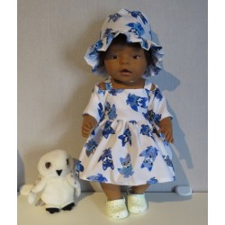 zomersejurk vossen blauw baby born 43cm