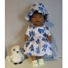 zomersejurk vossen blauw baby born 43cm