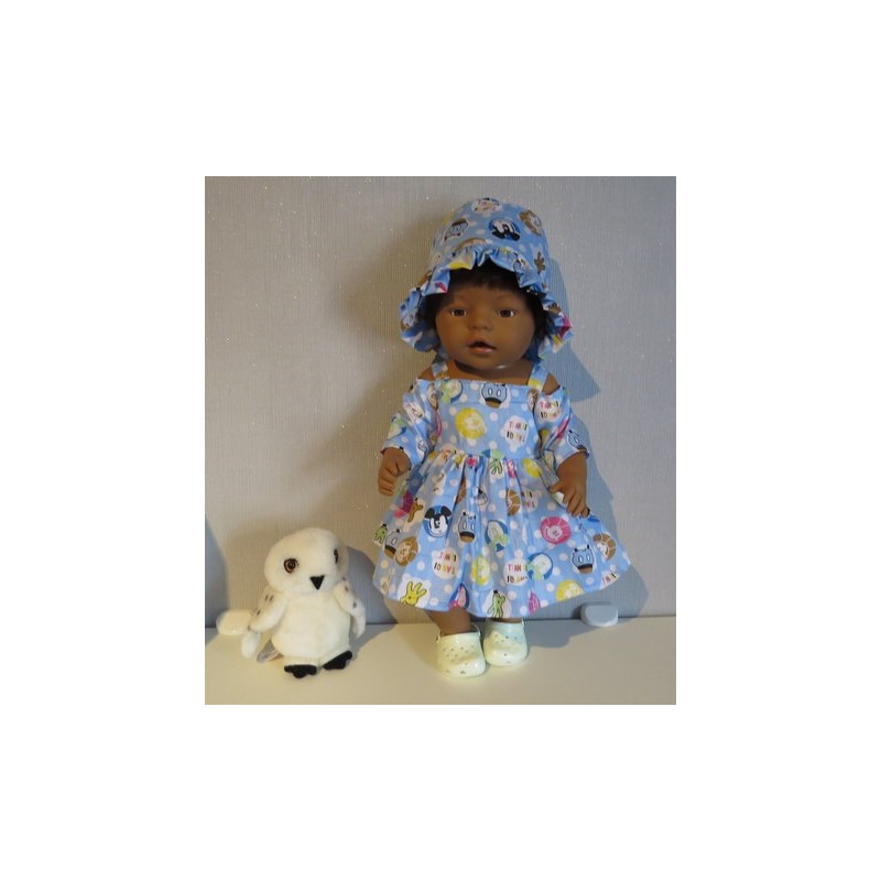 zomersejurk blauw mickey mouse baby born 43cm