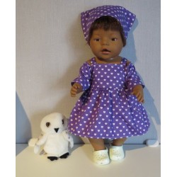 zomersejurk lila hartjes baby born 43cm