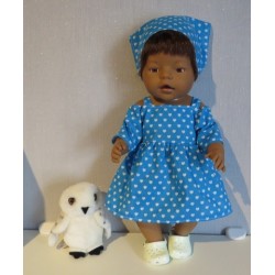 zomersejurk blauw hartjes baby born 43cm
