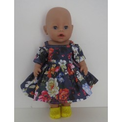 spijker zomersejurk bloemen  baby born 43cm