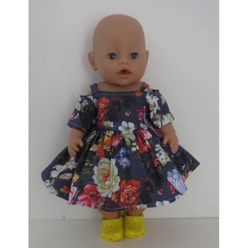 spijker zomersejurk bloemen  baby born 43cm