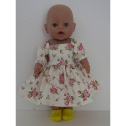 zomersejurk met roze bloemen baby born 43cm