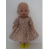 zomersejurk bruin bloemen baby born 43cm