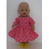 zomersejurk roze geruit baby born 43cm