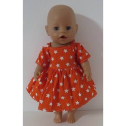 zomersejurk oranje sterren baby born 43cm