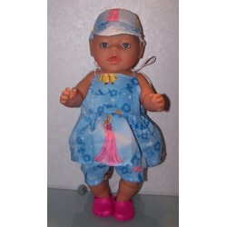 strikjurk setje disney prinsessen blauw  baby born 43cm