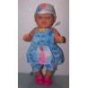 strikjurk setje disney prinsessen blauw  baby born 43cm