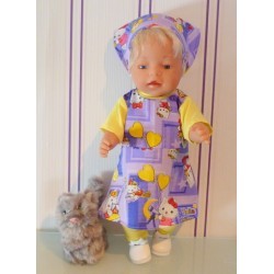 vrolijkejurk set hello kitty lila ballon baby born 43cm
