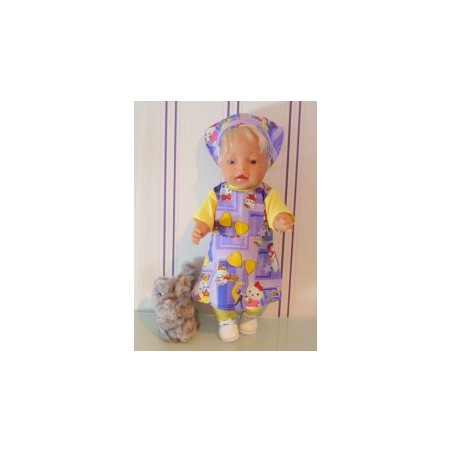 vrolijkejurk set hello kitty lila ballon baby born 43cm