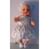 strikjurk setje lila bloemen  baby born 43cm