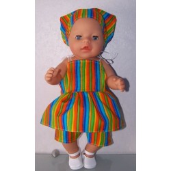 strikjurk setje gestreept  baby born 43cm