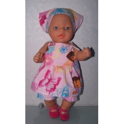 strikjurk setje dora roze vlinders  baby born 43cm