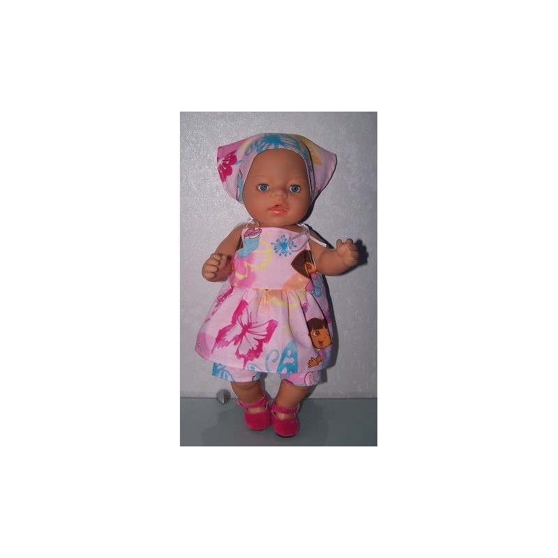 strikjurk setje dora roze vlinders  baby born 43cm